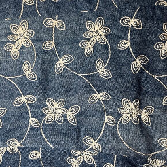 Tribal Vintage Embroidered Denim Skirt 100% Cotton Size 16 - Picture 3 of 6